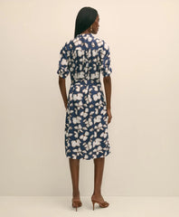 Belted Modal Shirt Dress in Abstract Floral Print | Brooks Brothers online shop