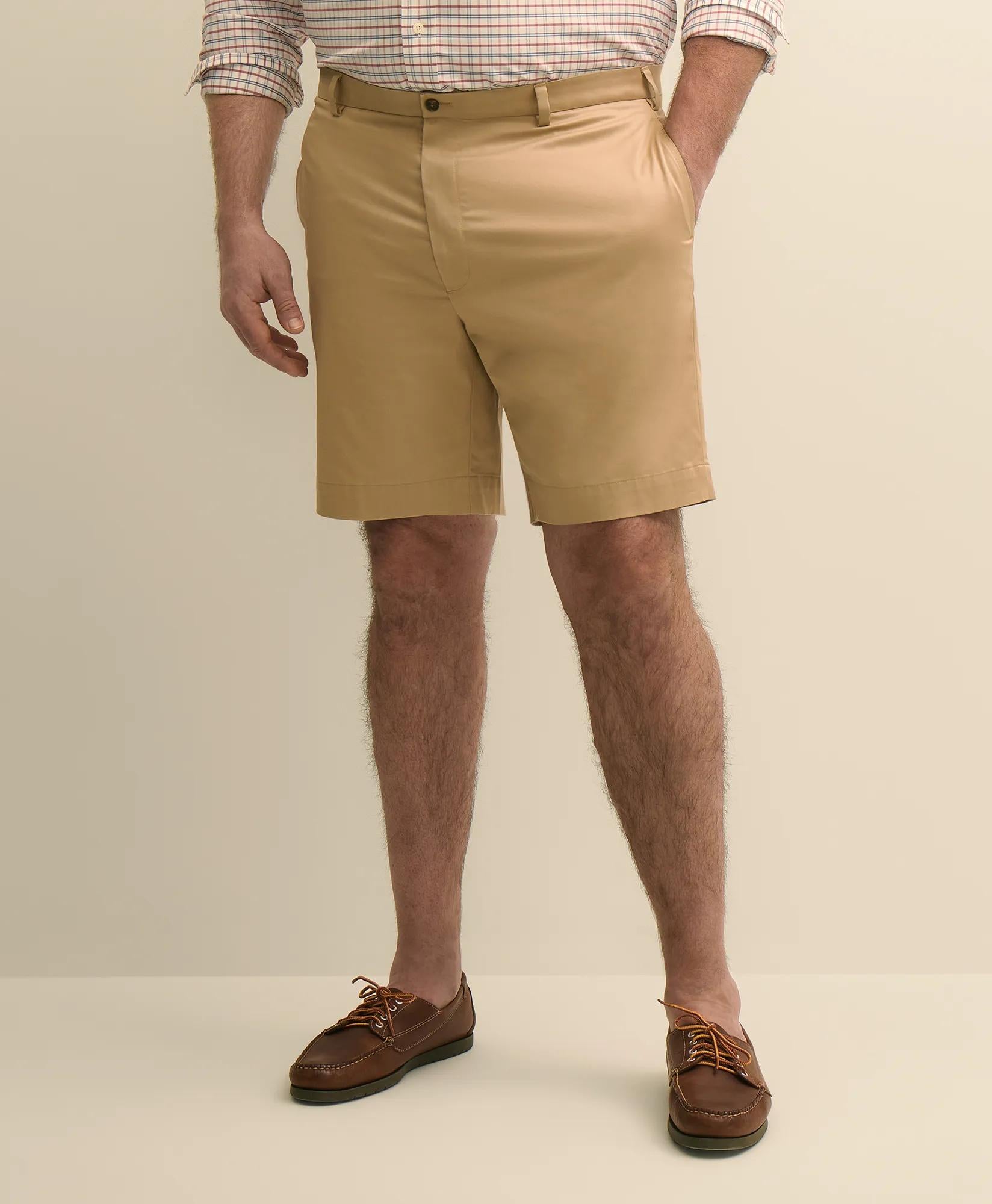 Big & Tall 10" Flat Front Stretch Advantage Chino® Shorts | Brooks Brothers on sale