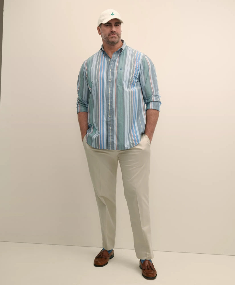 Big & Tall Friday Shirt, Poplin Awning Stripe | Brooks Brothers online