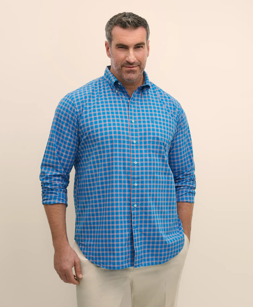 Big & Tall Friday Shirt, Poplin Check | Brooks Brothers sale