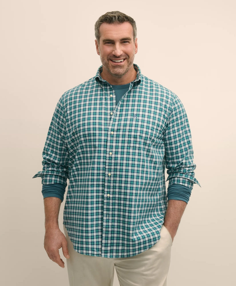 Big & Tall Friday Shirt, Poplin Plaid | Brooks Brothers cheap