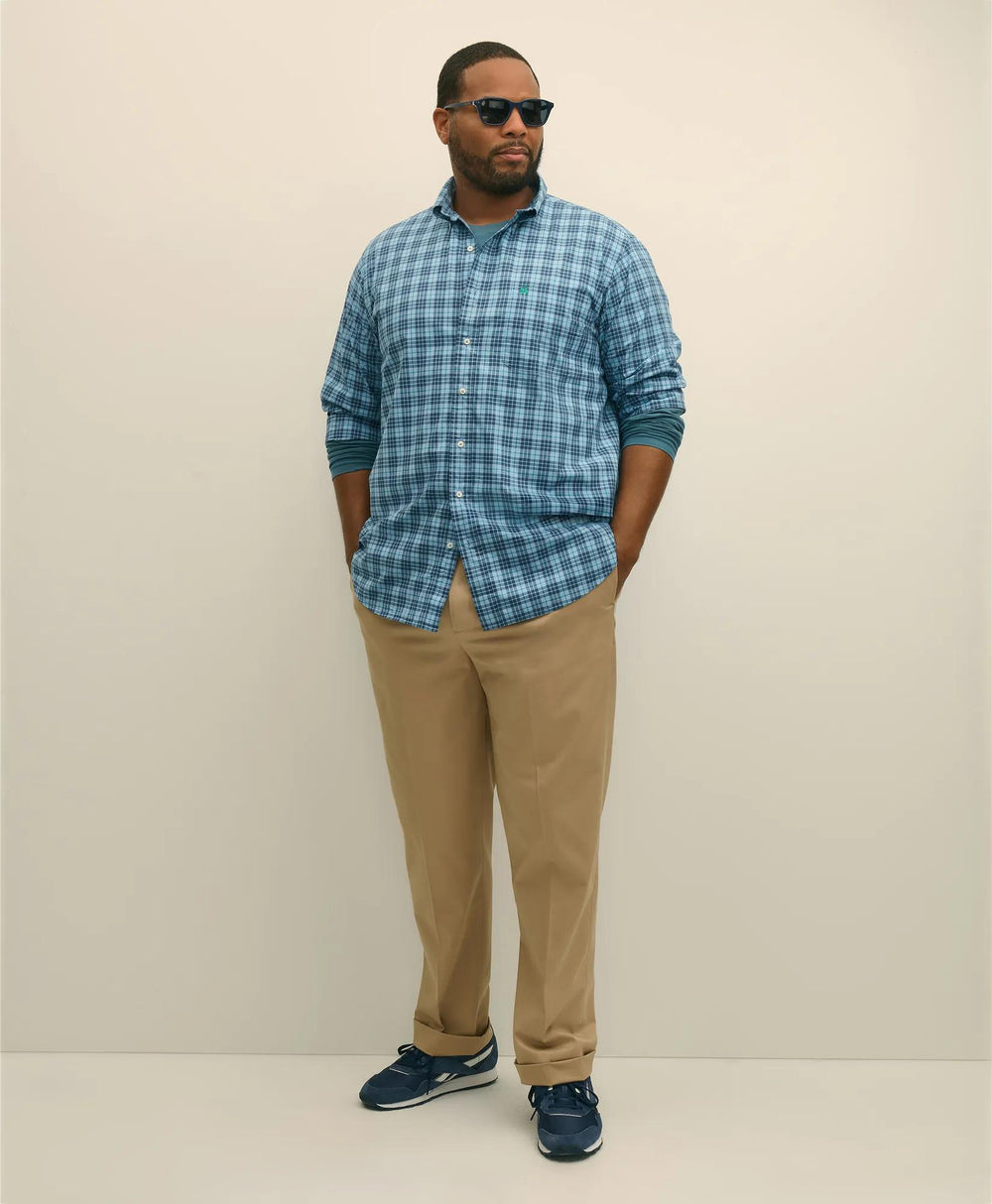 Big & Tall Friday Shirt, Poplin Tartan | Brooks Brothers online shop