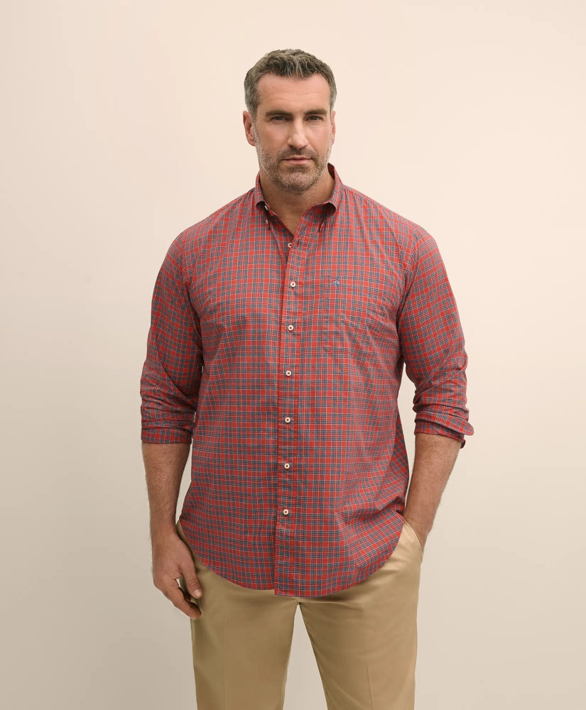 Big & Tall Friday Shirt, Poplin Tartan | Brooks Brothers cheap