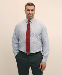 Big & Tall Stretch Cotton Broadcloth Non-Iron Ainsley Collar Glen Plaid, Dress Shirt | Brooks Brothers cheap