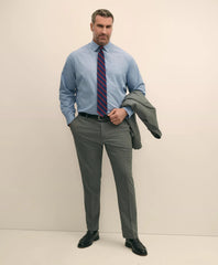 Big & Tall Stretch Cotton Broadcloth Non-Iron Ainsley Collar Windowpane, Dress Shirt | Brooks Brothers sale