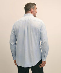 Big & Tall Stretch Cotton Non-Iron Oxford Polo Button Down Collar, Outline Stripe Shirt | Brooks Brothers online shop