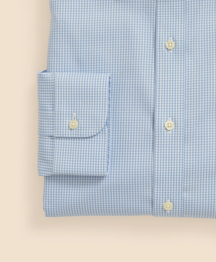 Big & Tall Stretch Supima® Cotton Non-Iron Pinpoint Oxford Ainsley Collar, Gingham Dress Shirt | Brooks Brothers on sale
