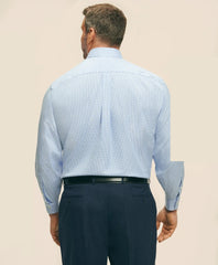 Big & Tall Stretch Supima® Cotton Non-Iron Pinpoint Oxford Ainsley Collar, Gingham Dress Shirt | Brooks Brothers on sale
