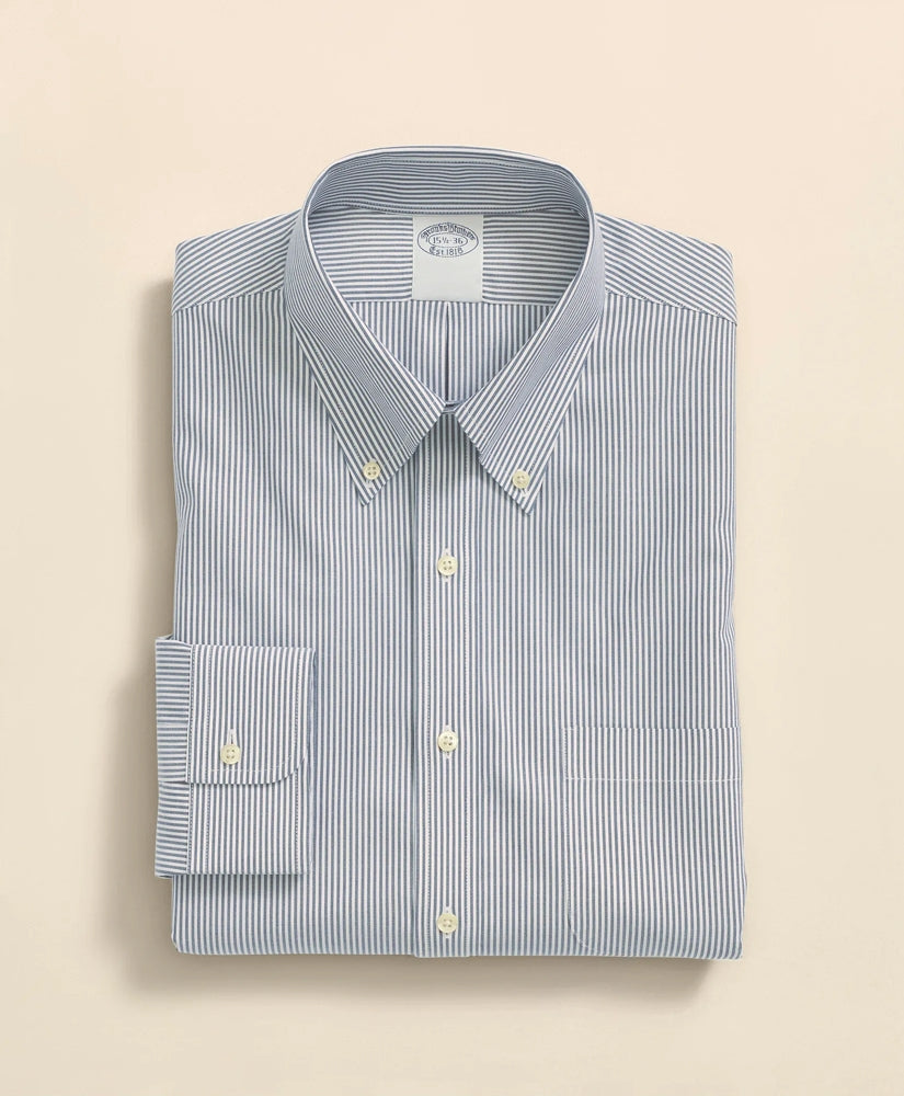 Big & Tall Stretch Supima® Cotton Non-Iron Pinpoint Oxford Button-Down Collar, Candy Stripe Dress Shirt | Brooks Brothers for sale