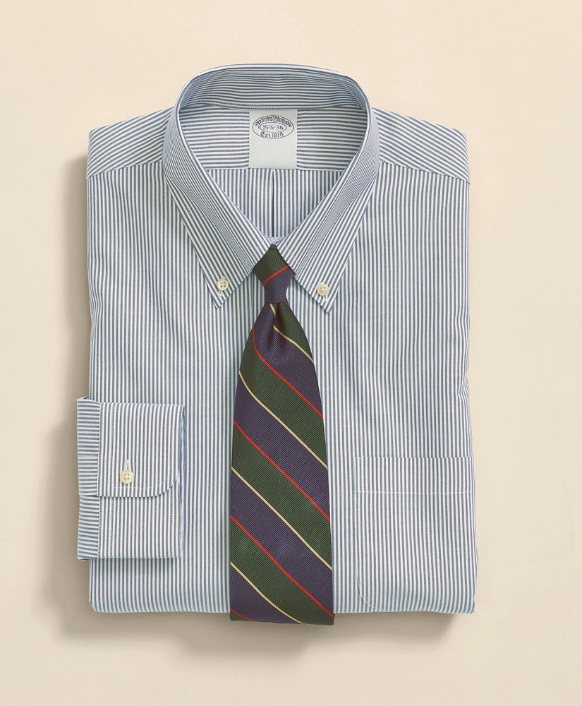 Big & Tall Stretch Supima® Cotton Non-Iron Pinpoint Oxford Button-Down Collar, Candy Stripe Dress Shirt | Brooks Brothers for sale
