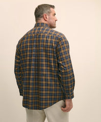 Big & Tall Stretch Supima® Cotton Non-Iron Twill Polo Button Down, Plaid Sport Shirt | Brooks Brothers online shop