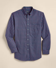 Big & Tall Stretch Supima® Cotton Non-Iron Twill Polo Button Down, Windowpane Sport Shirt | Brooks Brothers discount
