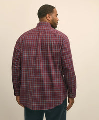 Big & Tall Stretch Supima® Cotton Non-Iron Twill Polo Button Down, Windowpane Sport Shirt | Brooks Brothers for sale