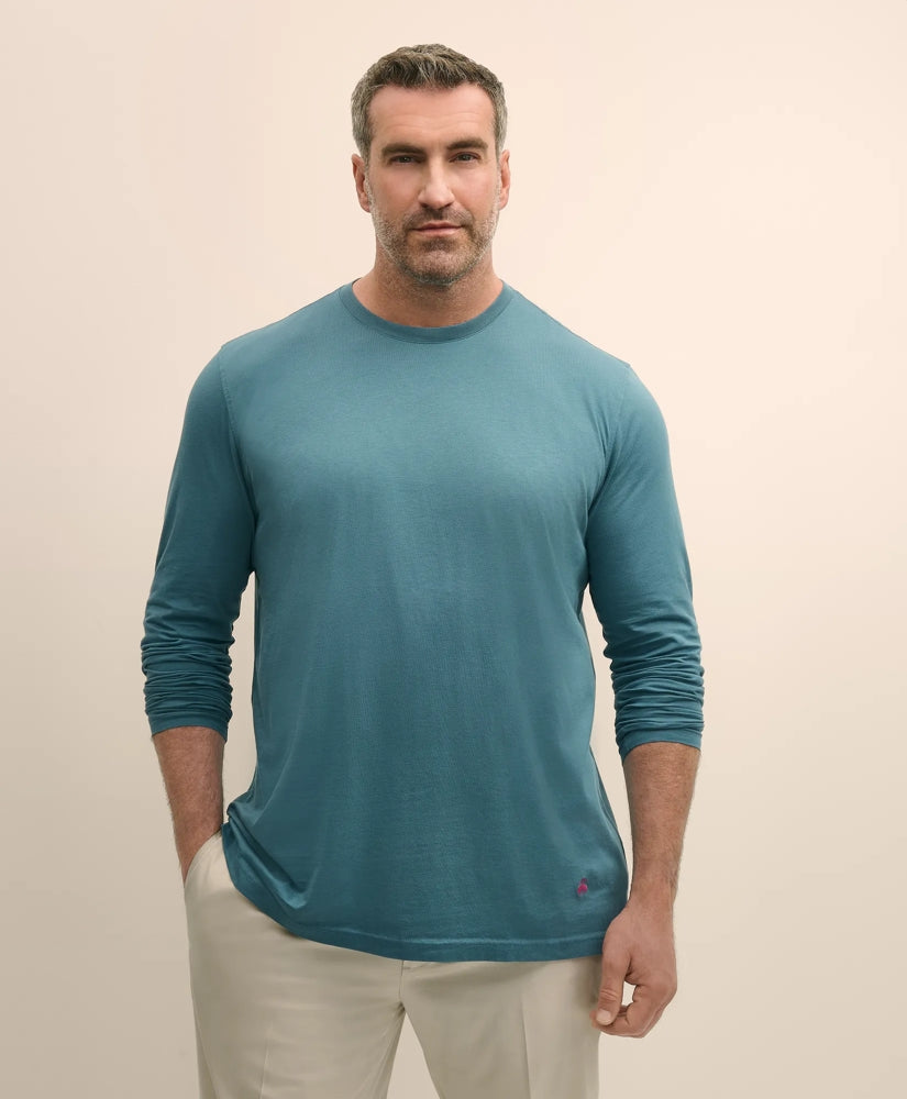 Big & Tall Supima® Cotton Long-Sleeve Logo T-Shirt | Brooks Brothers online