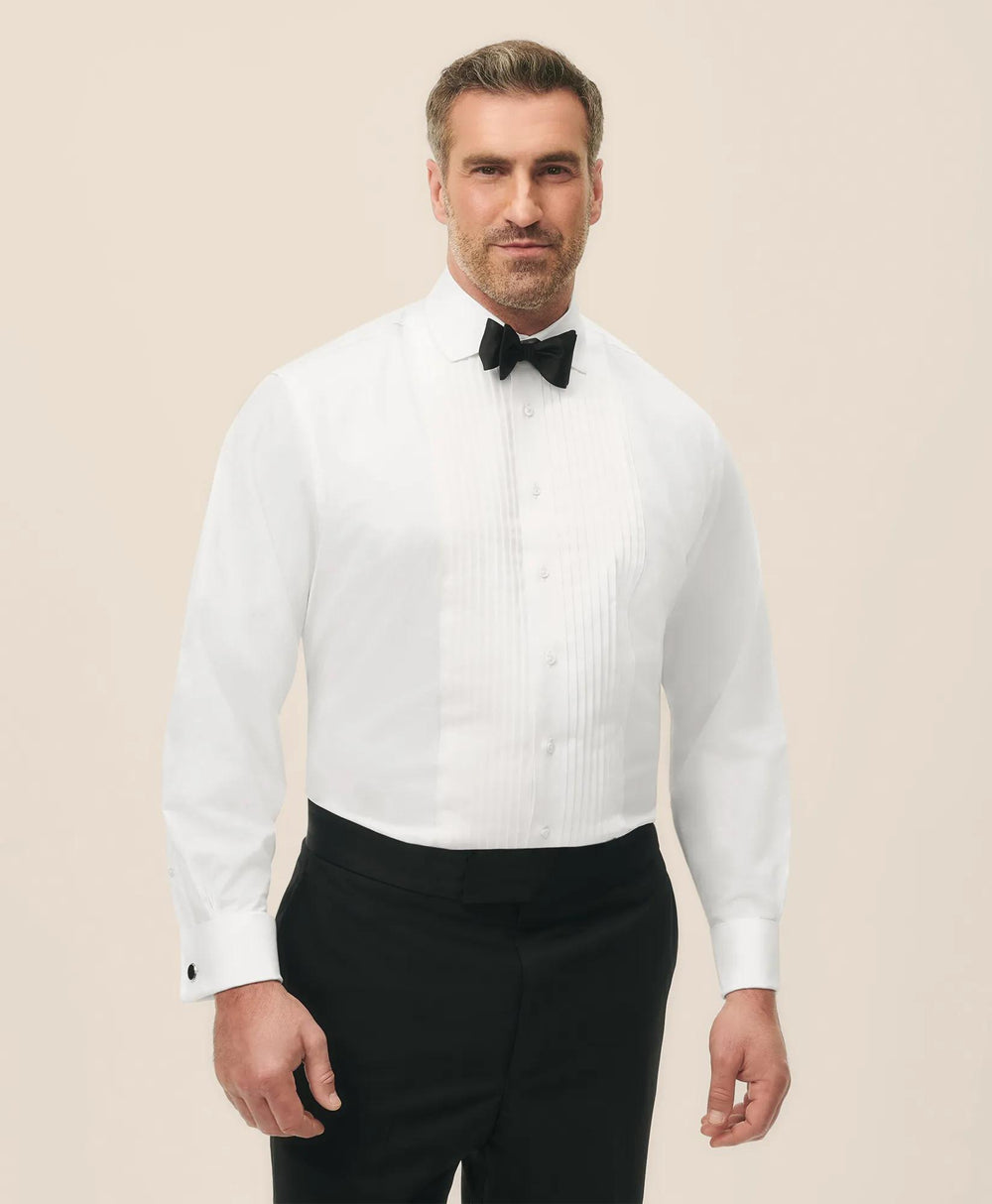 Big & Tall Supima® Cotton Poplin English Collar, 10-Pleat Tuxedo Shirt | Brooks Brothers discount