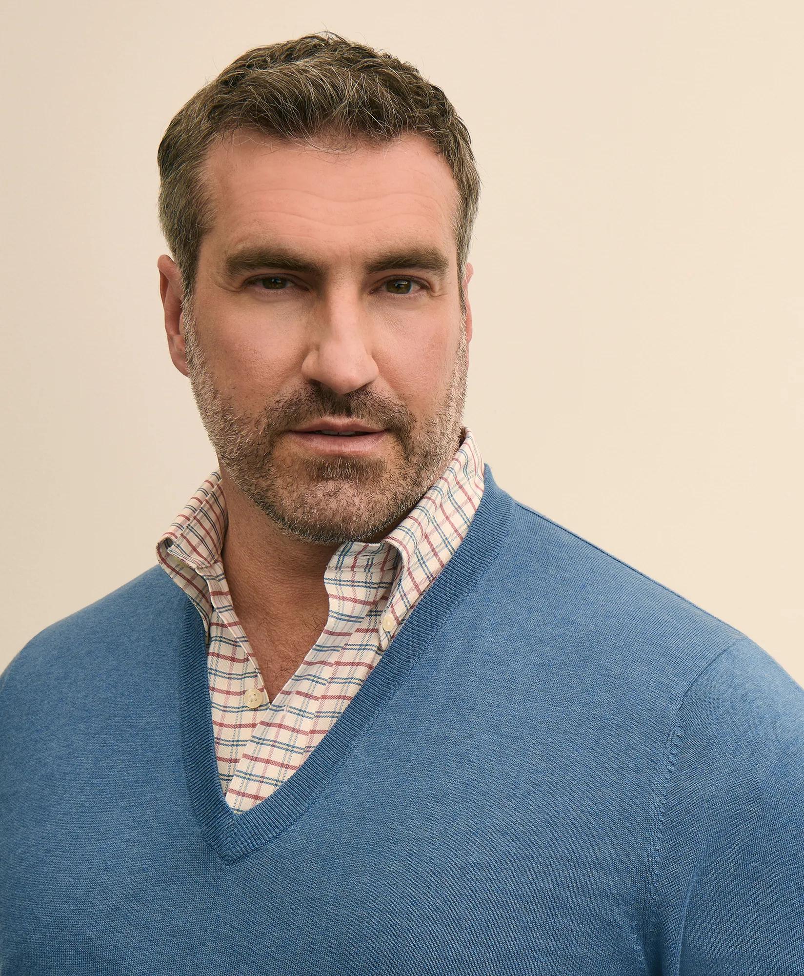 Big & Tall Supima® Cotton V-Neck Sweater | Brooks Brothers cheap