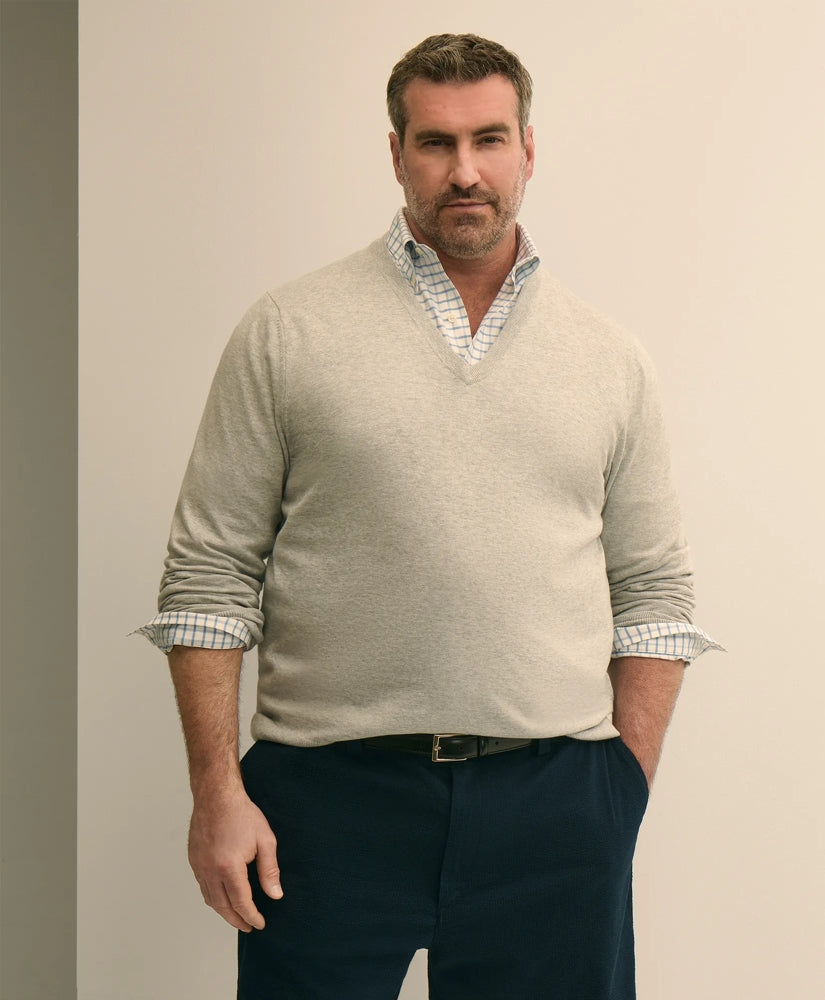 Big & Tall Supima® Cotton V-Neck Sweater | Brooks Brothers cheap