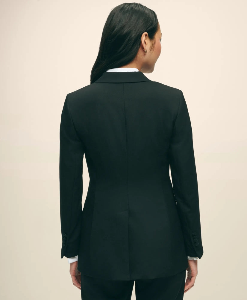 Black Fleece Peak Lapel Dinner Jacket in Merino Wool-Silk Faille | Brooks Brothers online