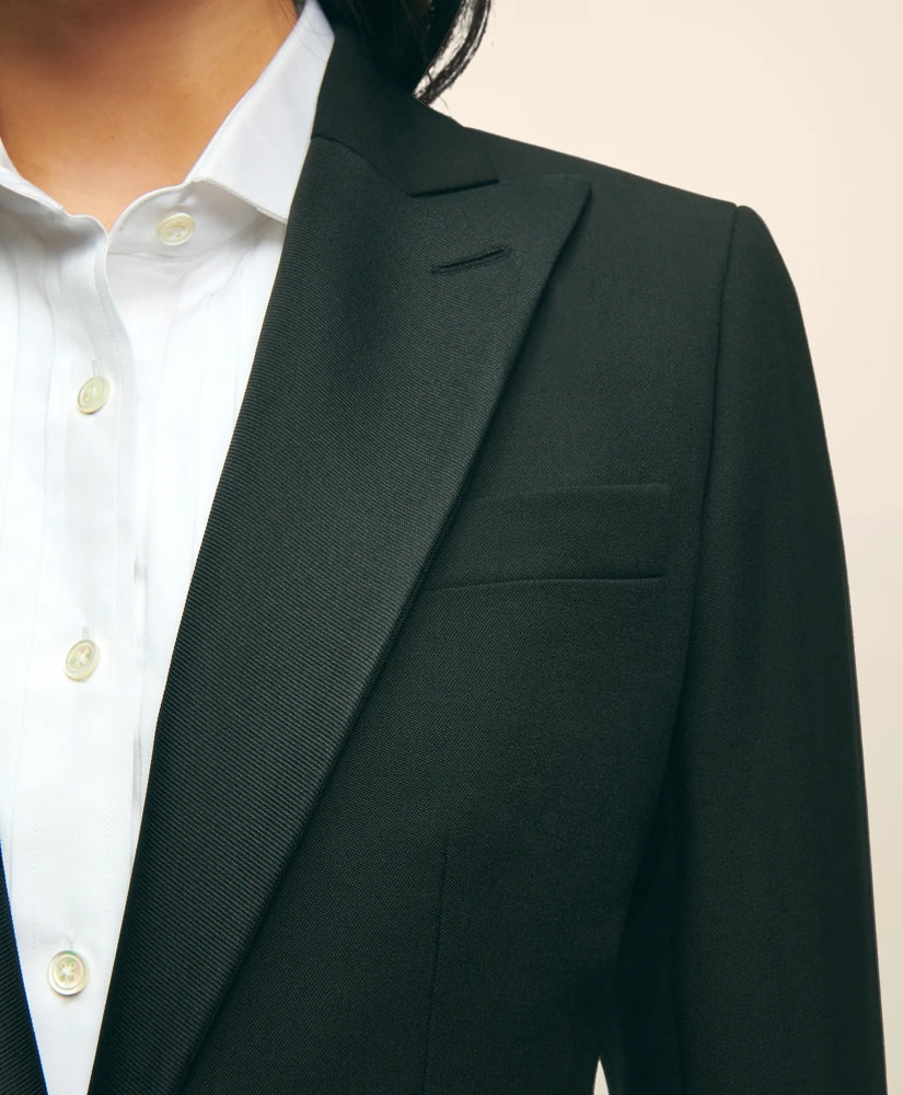 Black Fleece Peak Lapel Dinner Jacket in Merino Wool-Silk Faille | Brooks Brothers online