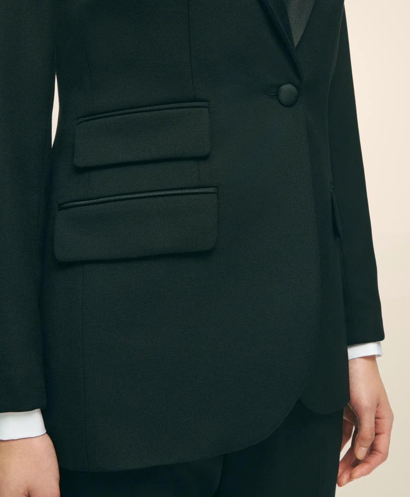 Black Fleece Peak Lapel Dinner Jacket in Merino Wool-Silk Faille | Brooks Brothers online