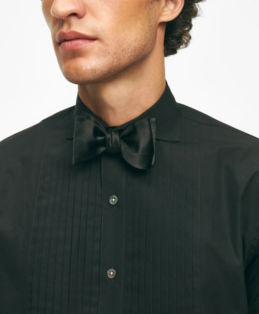 Black Fleece Pleated Londoner Collar Tuxedo Shirt in Sea Island Cotton | Brooks Brothers for sale