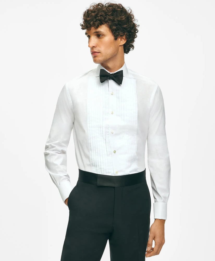 Black Fleece Pleated Londoner Collar Tuxedo Shirt in Sea Island Cotton | Brooks Brothers for sale
