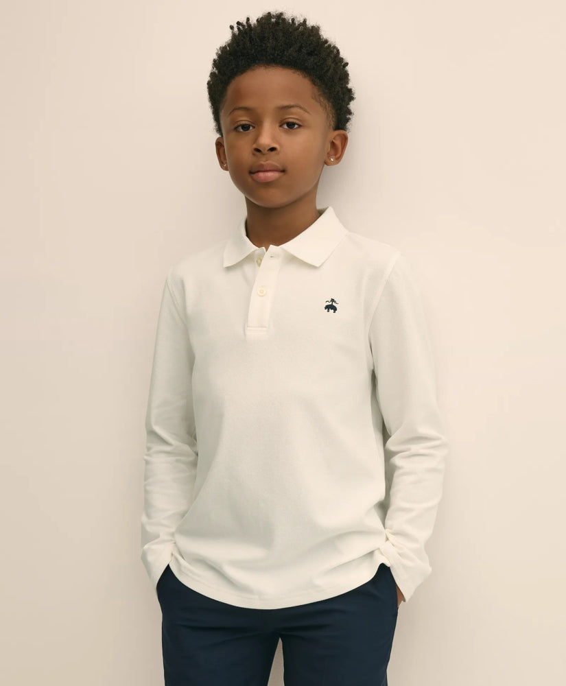 Boys Cotton-Blend Pique Polo Shirt | Brooks Brothers sale