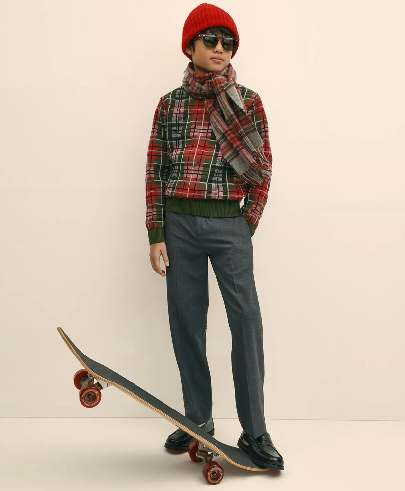 Boys Cotton Jacquard Tartan Sweater | Brooks Brothers sale