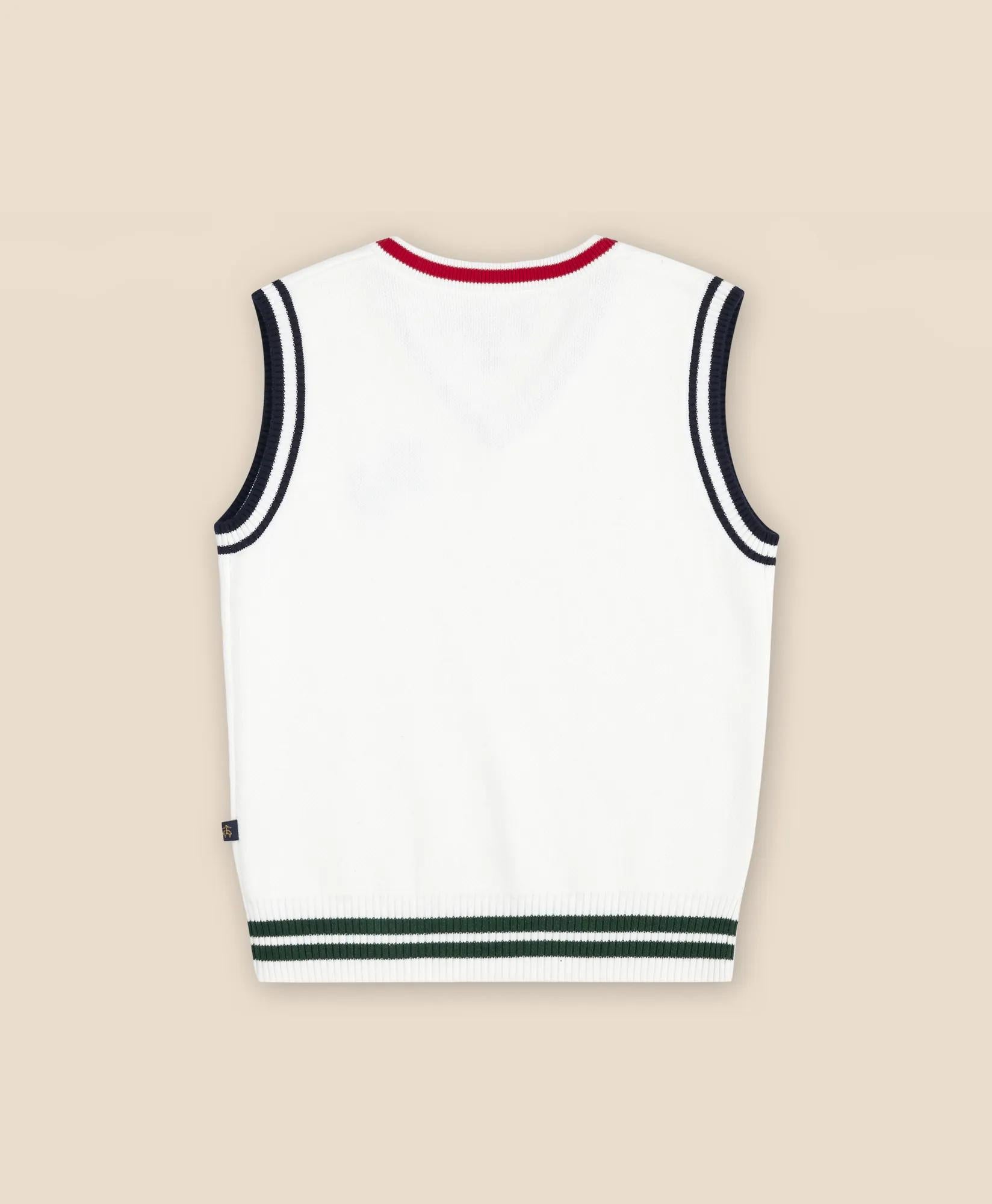 Boys Cotton Jacquard Varsity Sweater Vest | Brooks Brothers online shop