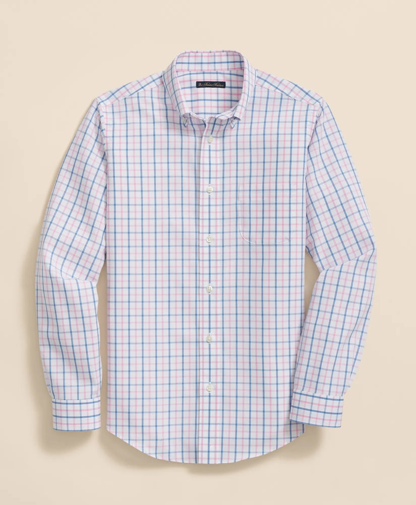 Boys Non-Iron Broadcloth Polo Button-Down Collar Check Sport Shirt | Brooks Brothers sale