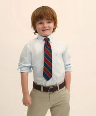 Boys Non-Iron Stretch Cotton Striped Oxford Sport Shirt | Brooks Brothers online shop