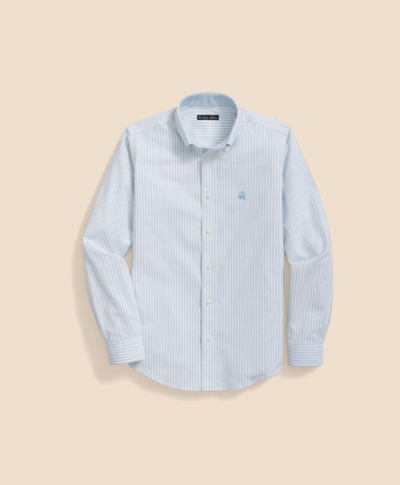 Boys Non-Iron Stretch Cotton Striped Oxford Sport Shirt | Brooks Brothers online shop
