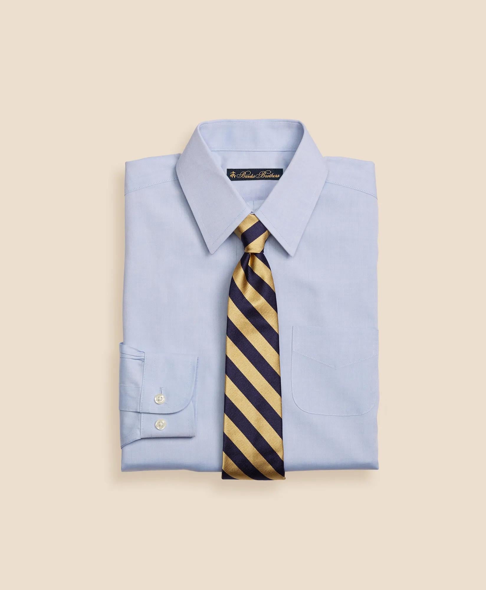 Boys Non-Iron Supima® Pinpoint Cotton Forward Point Dress Shirt | Brooks Brothers online