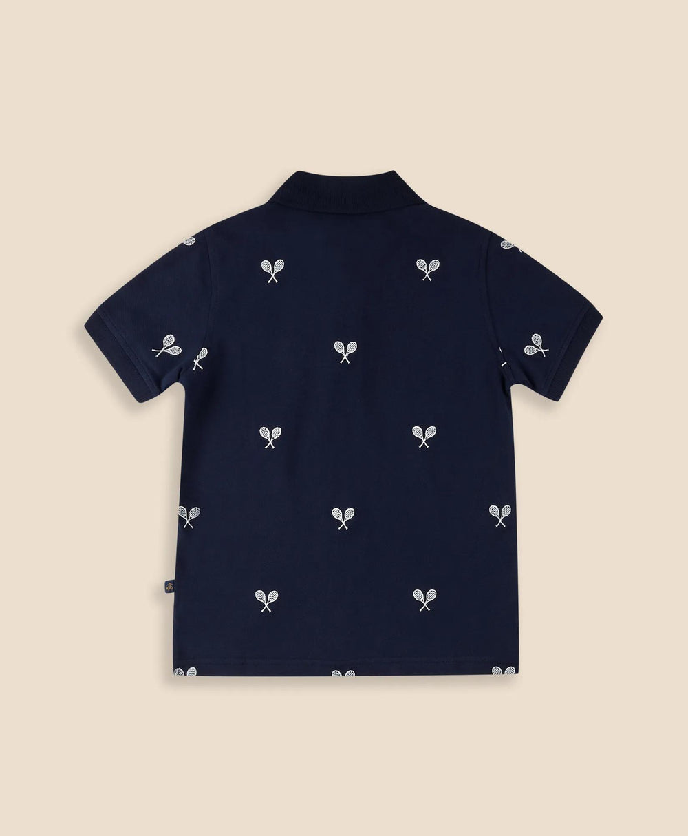 Boys Stretch Cotton Tennis- Racquet- Embroidered Pique Polo Shirt | Brooks Brothers cheap