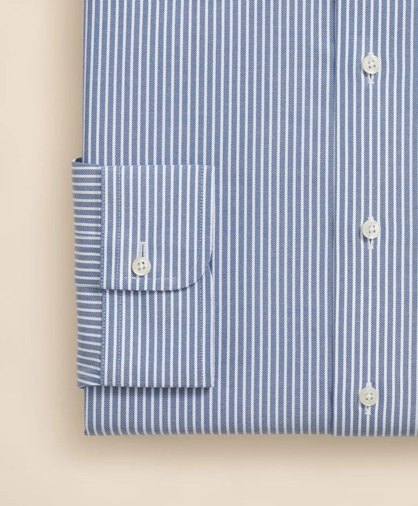 Brooks Brothers Explorer Collection Non-Iron Twill Ainley Collar Ground Stripe, Dress Shirt | Brooks Brothers on sale