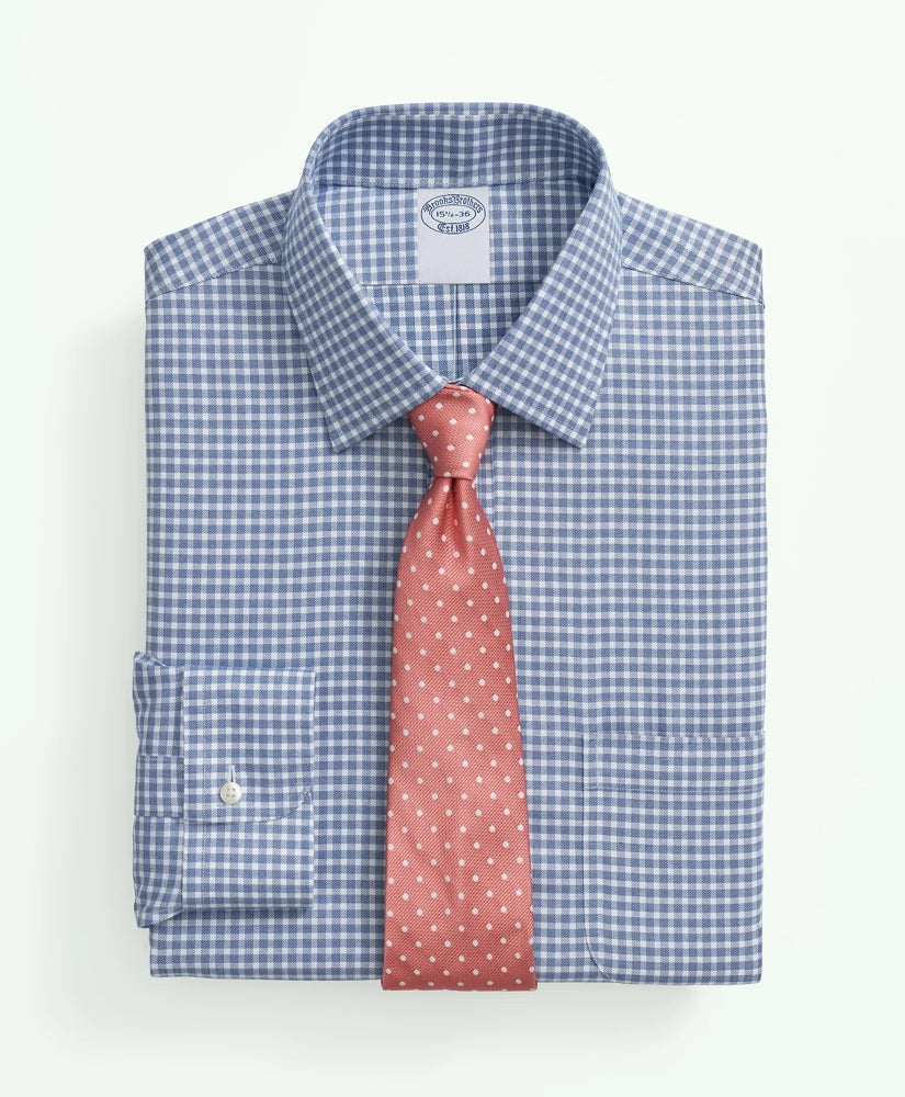 Brooks Brothers Explorer Collection Non-Iron Twill Ainsley Collar, Gingham Dress Shirt | Brooks Brothers online shop