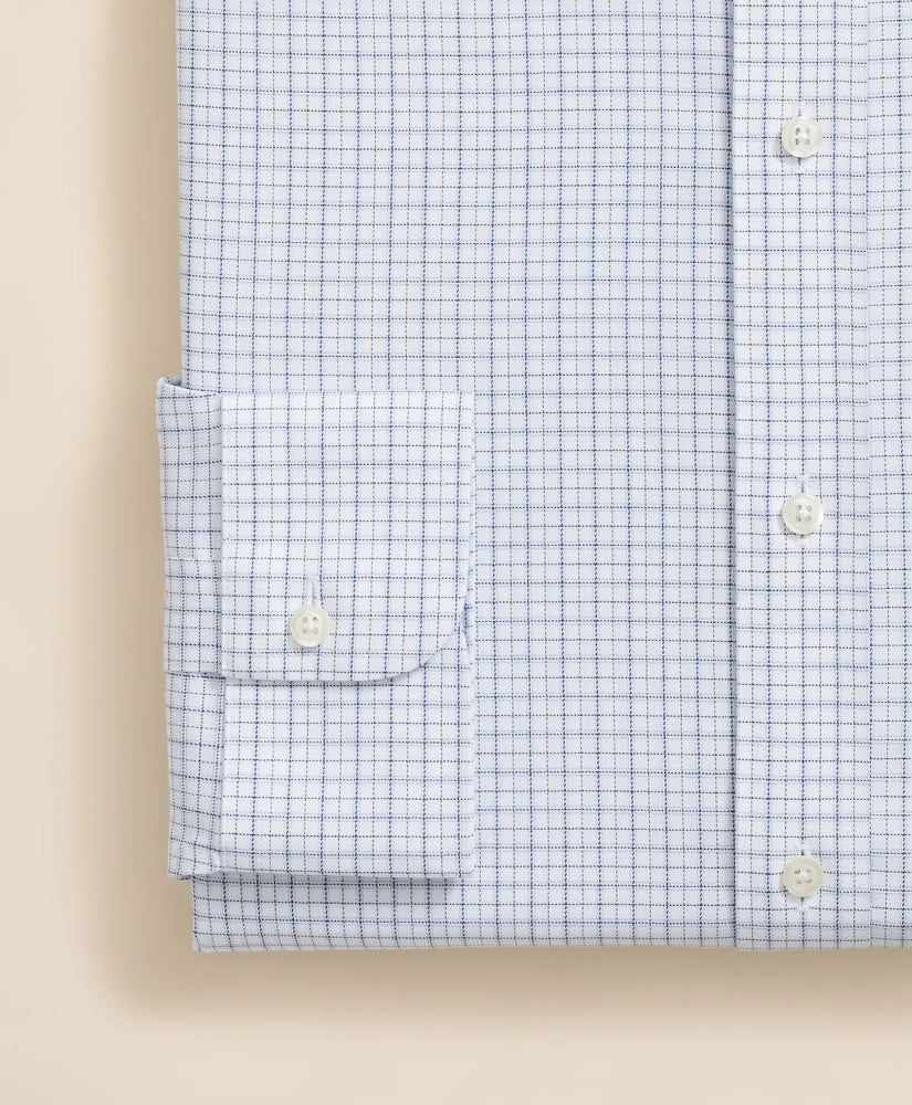 Brooks Brothers Explorer Collection Non-Iron Twill Ainsley Collar Windowpane, Dress Shirt | Brooks Brothers on sale