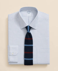 Brooks Brothers Explorer Collection Non-Iron Twill Ainsley Collar Windowpane, Dress Shirt | Brooks Brothers on sale