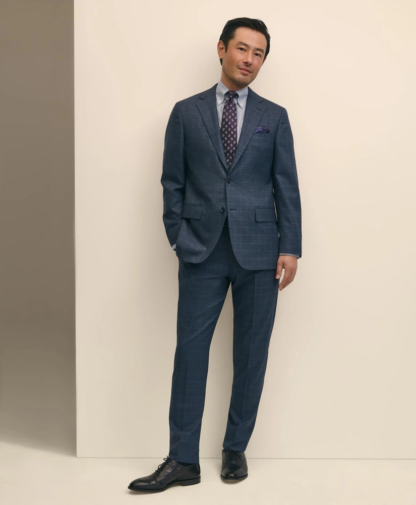Brooks Brothers Explorer Collection Slim Fit Wool Overcheck Suit Pants | Brooks Brothers sale