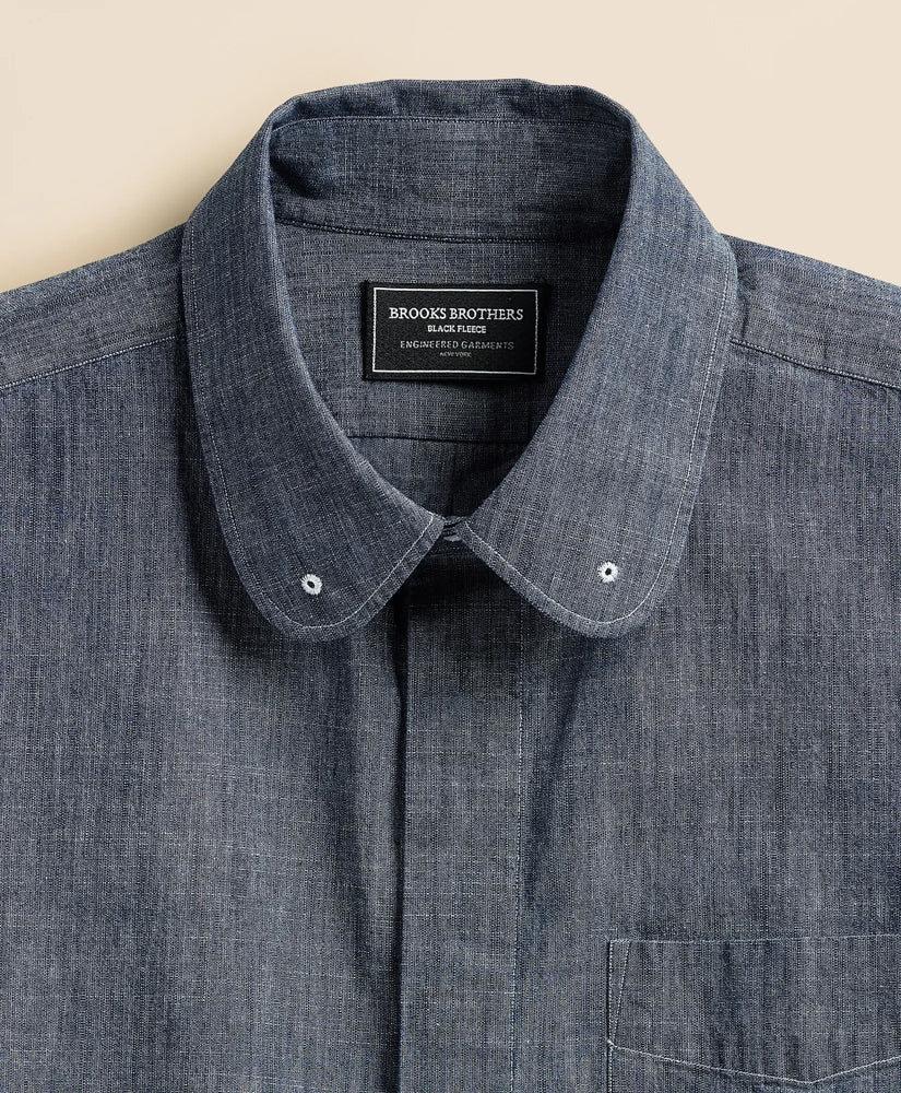 Brooks Brothers X Engineered Garments Cotton Chambray Round Pinhole Collar Oversized Dress Shirt | Brooks Brothers discount