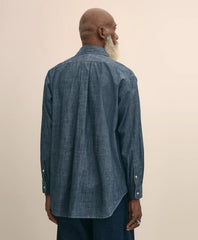 Brooks Brothers X Engineered Garments Cotton Chambray Round Pinhole Collar Oversized Dress Shirt | Brooks Brothers discount