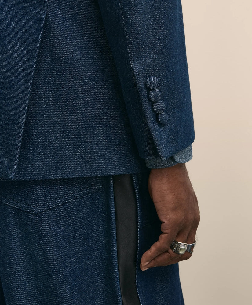 Brooks Brothers X Engineered Garments Cotton Denim Oversized Dinner Jacket | Brooks Brothers online shop