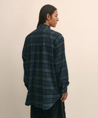 Brooks Brothers X Engineered Garments Cotton Flannel Round Pinhole Collar Oversized, Tartan Dress Shirt | Brooks Brothers discount