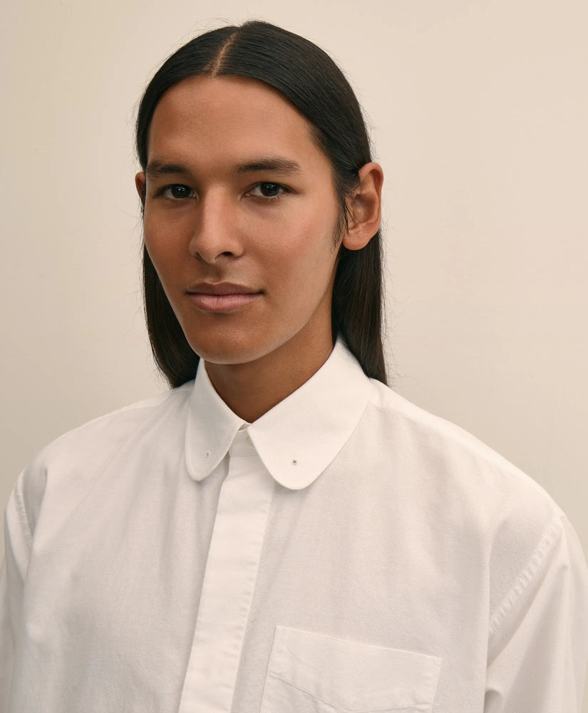 Brooks Brothers X Engineered Garments Cotton Oxford Round Pinhole Collar Oversized Dress Shirt | Brooks Brothers online shop
