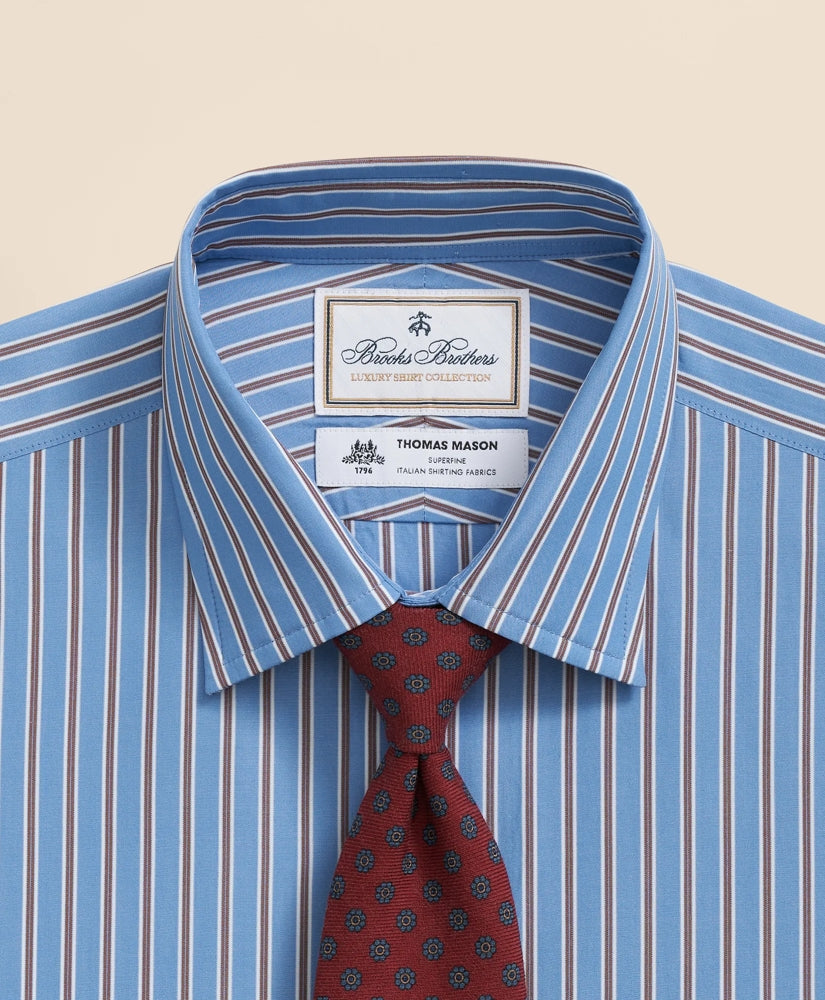 Brooks Brothers X Thomas Mason® Cotton English Collar, Stripe Dress Shirt | Brooks Brothers sale