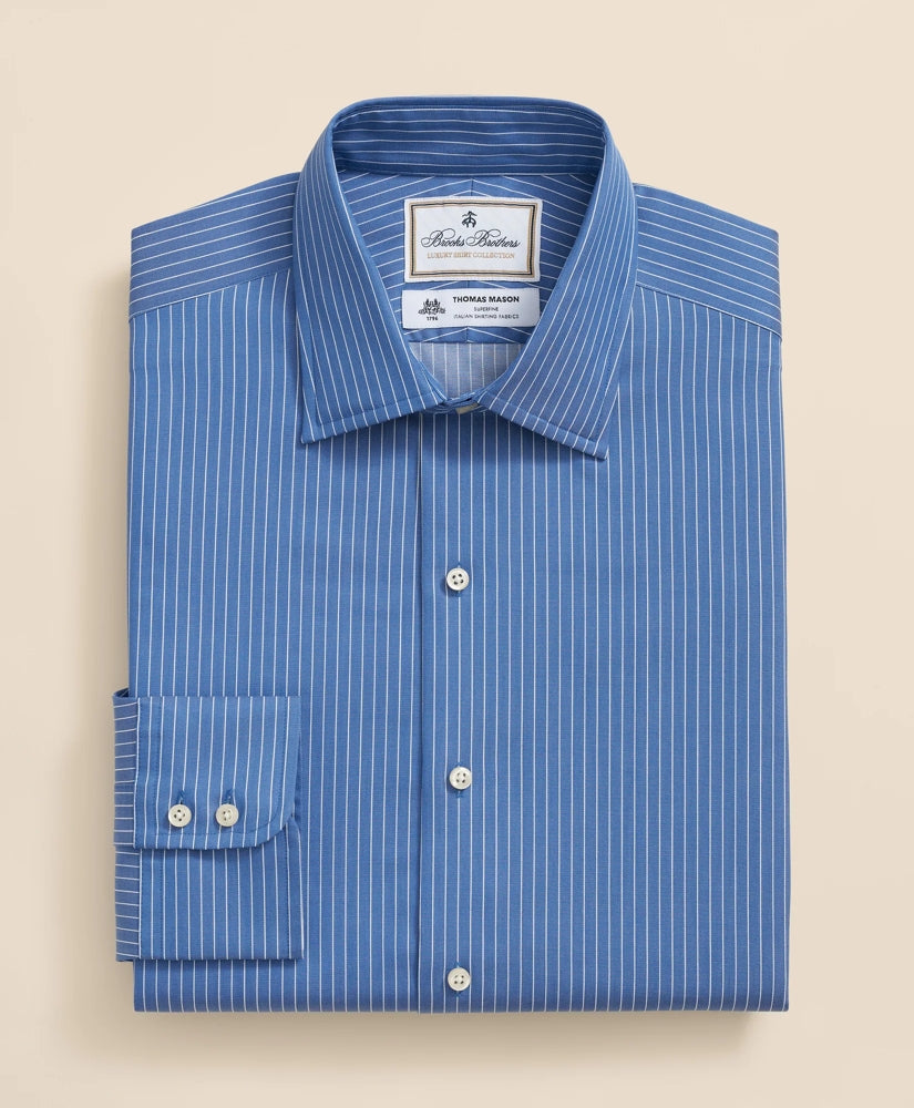 Brooks Brothers x Thomas Mason® Cotton Poplin Ainsley Collar, Striped Dress Shirt | Brooks Brothers for sale