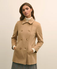 Brushed Wool Peacoat with Throat Latch | Brooks Brothers discount
