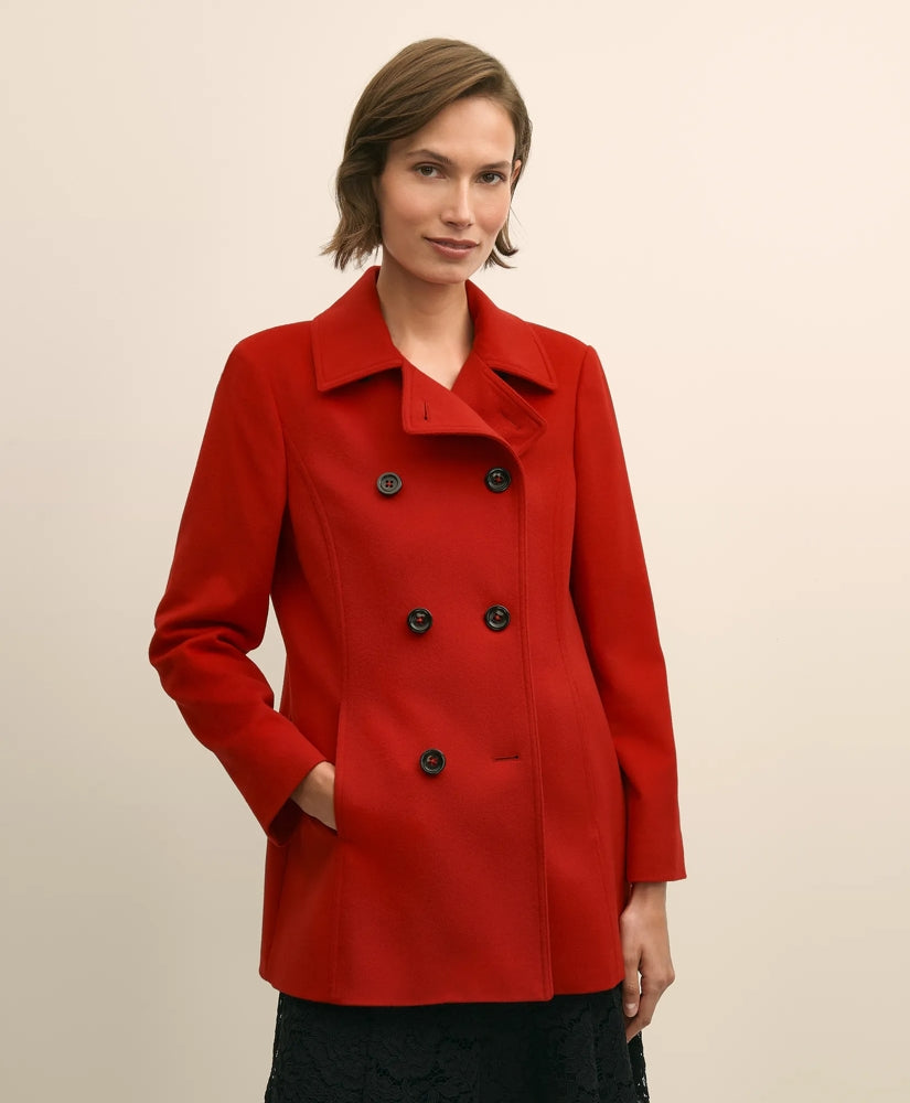 Brushed Wool Peacoat with Throat Latch | Brooks Brothers for sale