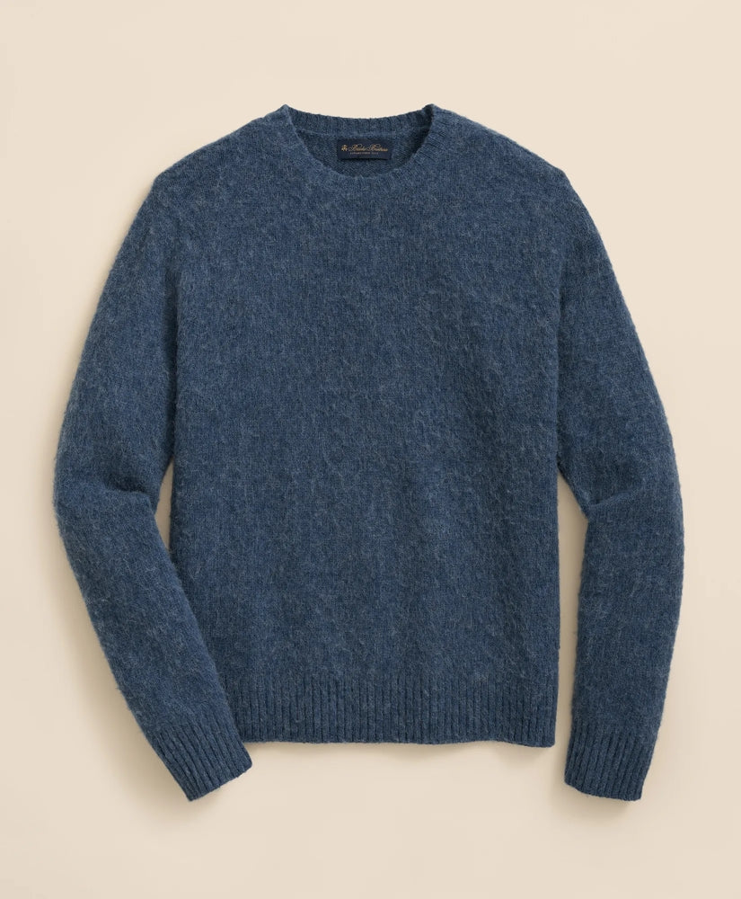 Brushed Wool Crewneck Sweater | Brooks Brothers online