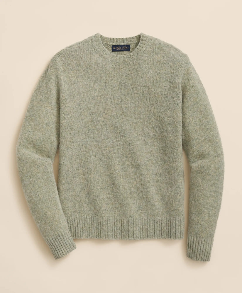 Brushed Wool Crewneck Sweater | Brooks Brothers online